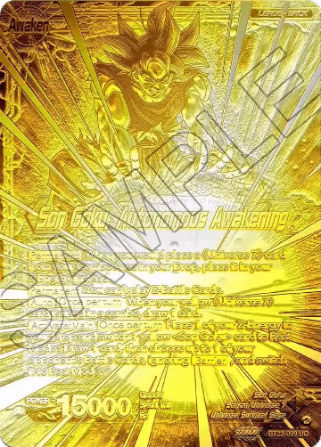SSB Son Goku // Son Goku, Autonomous Awakening (2023 Championship Finals) (Gold Metal Foil) (BT23-099), Tournament Promotion Cards — DB Super card price