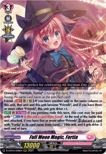 Full Moon Magic, Fortia (D-LBT04/008EN), D-LBT04: Lyrical Monasterio ~Trick or Trick!~ — Vanguard card price