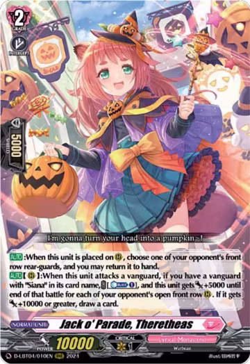 Jack o' Parade, Theretheas (D-LBT04/010EN), D-LBT04: Lyrical Monasterio ~Trick or Trick!~ — Vanguard card price