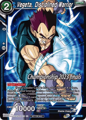 Vegeta, Disciplined Warrior (2023 Championship Finals Celebration Pack) (BT11-054), Tournament Promotion Cards — DB Super card price
