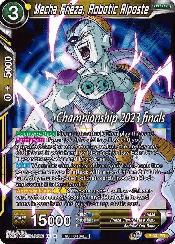 Mecha Frieza, Robotic Riposte (2023 Championship Finals Celebration Pack) (P-331), Tournament Promotion Cards — DB Super card price