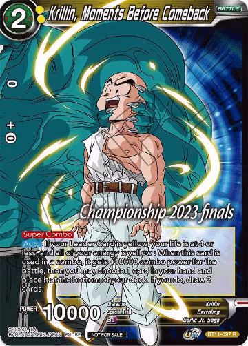 Krillin, Moments Before Comeback (2023 Championship Finals Celebration Pack) (BT11-097), Tournament Promotion Cards — DB Super card price