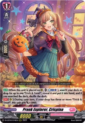 Prank Explorer, Crispina (D-LBT04/016EN), D-LBT04: Lyrical Monasterio ~Trick or Trick!~ — Vanguard card price