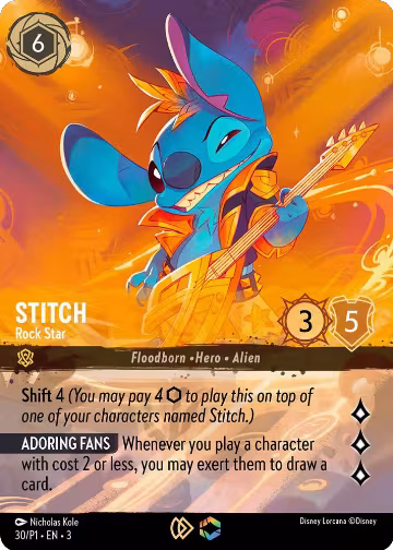 Stitch - Rock Star (Store Championship) (30), Disney Lorcana Promo Cards — Lorcana card price