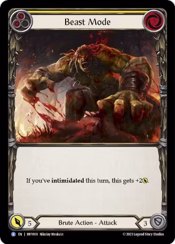 Beast Mode (Yellow) (HVY018), Heavy Hitters — Flesh & Blood card price