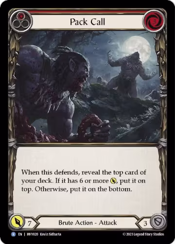 Pack Call (Red) (HVY020), Heavy Hitters — Flesh & Blood card price