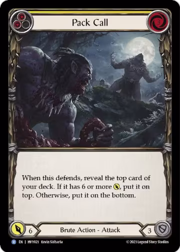 Pack Call (Yellow) (HVY021), Heavy Hitters — Flesh & Blood card price