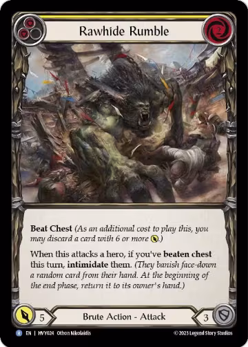 Rawhide Rumble (Yellow) (HVY024), Heavy Hitters — Flesh & Blood card price