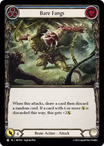 Bare Fangs (Blue) (HVY031), Heavy Hitters — Flesh & Blood card price