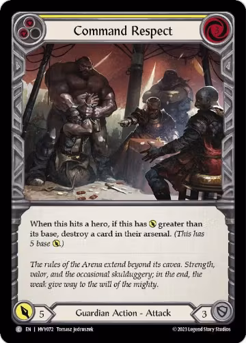 Command Respect (Yellow) (HVY072), Heavy Hitters — Flesh & Blood card price