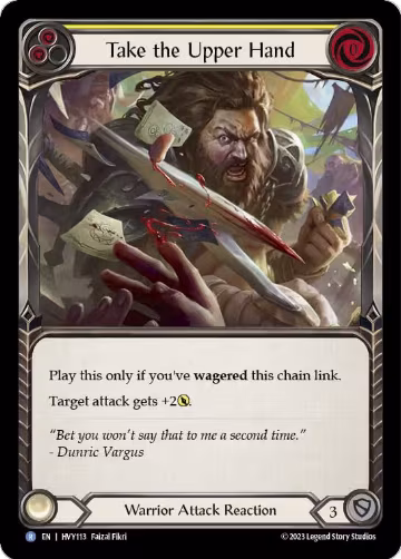 Take the Upper Hand (Yellow) (HVY113), Heavy Hitters — Flesh & Blood card price