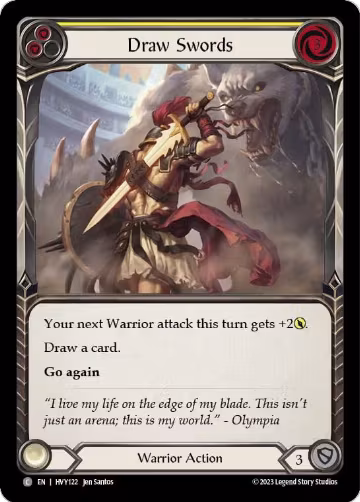 Draw Swords (Yellow) (HVY122), Heavy Hitters — Flesh & Blood card price