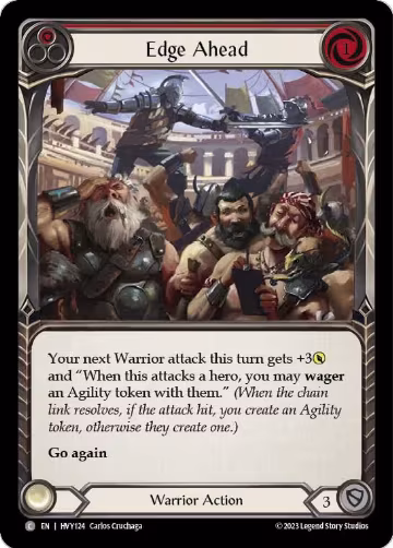 Edge Ahead (Red) (HVY124), Heavy Hitters — Flesh & Blood card price