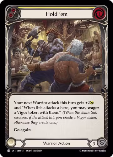 Hold 'em (Yellow) (HVY131), Heavy Hitters — Flesh & Blood card price