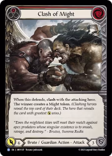 Clash of Might (Red) (HVY137), Heavy Hitters — Flesh & Blood card price