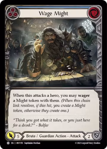 Wage Might (Blue) (HVY151), Heavy Hitters — Flesh & Blood card price