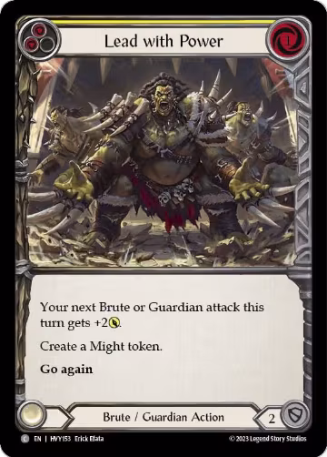 Lead with Power (Yellow) (HVY153), Heavy Hitters — Flesh & Blood card price