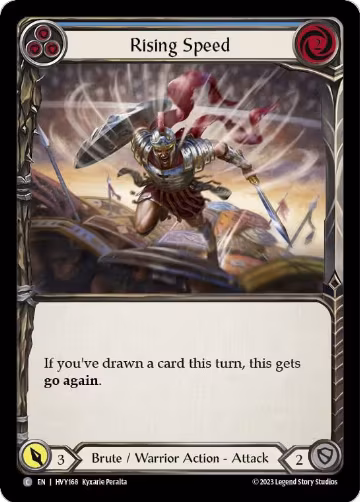 Rising Speed (Blue) (HVY168), Heavy Hitters — Flesh & Blood card price