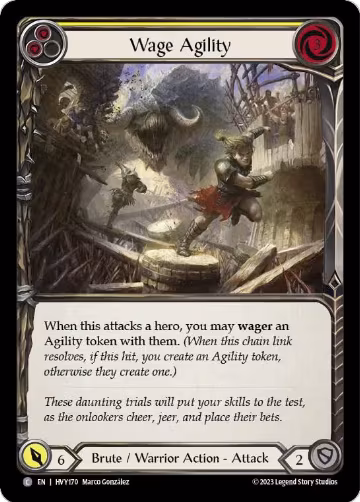 Wage Agility (Yellow) (HVY170), Heavy Hitters — Flesh & Blood card price