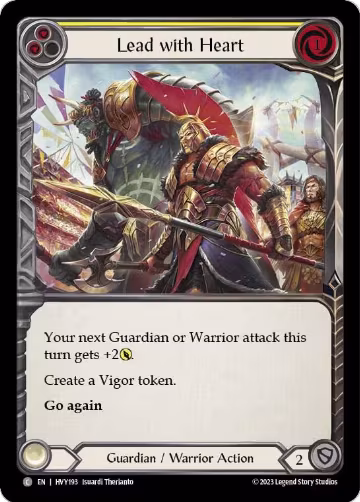 Lead with Heart (Yellow) (HVY193), Heavy Hitters — Flesh & Blood card price