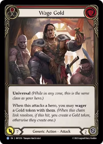 Wage Gold (Red) (HVY216), Heavy Hitters — Flesh & Blood card price