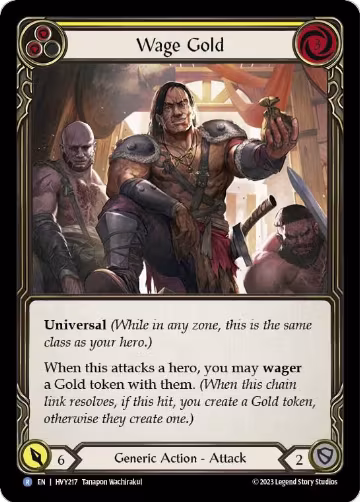 Wage Gold (Yellow) (HVY217), Heavy Hitters — Flesh & Blood card price