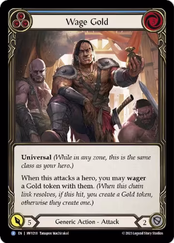 Wage Gold (Blue) (HVY218), Heavy Hitters — Flesh & Blood card price