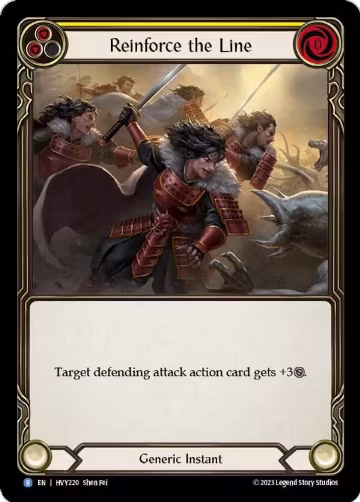 Reinforce the Line (Yellow) (HVY220), Heavy Hitters — Flesh & Blood card price