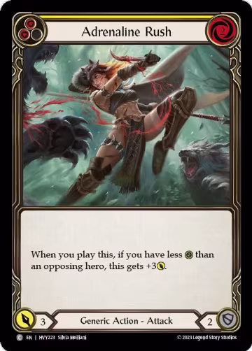 Adrenaline Rush (Yellow) (HVY223), Heavy Hitters — Flesh & Blood card price