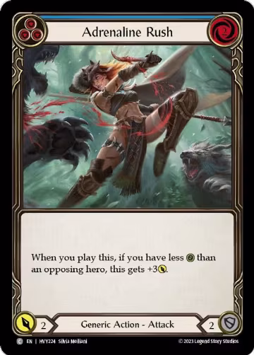 Adrenaline Rush (Blue) (HVY224), Heavy Hitters — Flesh & Blood card price