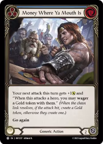 Money Where Ya Mouth Is (Blue) (HVY237), Heavy Hitters — Flesh & Blood card price
