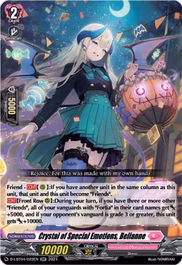 Crystal of Special Emotions, Belianne (D-LBT04/022EN), D-LBT04: Lyrical Monasterio ~Trick or Trick!~ — Vanguard card price