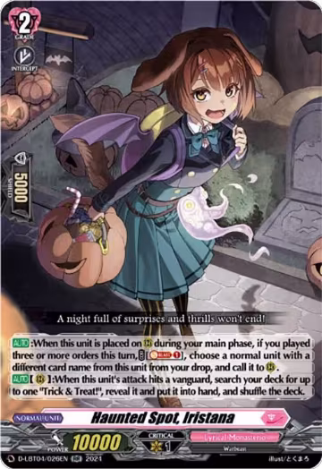 Haunted Spot, Iristana (D-LBT04/026EN), D-LBT04: Lyrical Monasterio ~Trick or Trick!~ — Vanguard card price