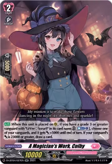 A Magician's Work, Colby (D-LBT04/027EN), D-LBT04: Lyrical Monasterio ~Trick or Trick!~ — Vanguard card price