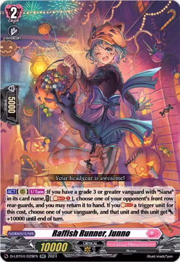 Raffish Runner, Junno (D-LBT04/029EN), D-LBT04: Lyrical Monasterio ~Trick or Trick!~ — Vanguard card price