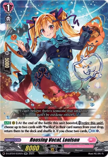Rousing Vocal, Louison (D-LBT04/034EN), D-LBT04: Lyrical Monasterio ~Trick or Trick!~ — Vanguard card price