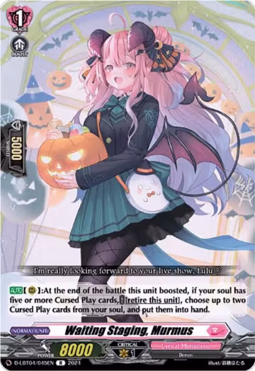 Waiting Staging, Murmus (D-LBT04/045EN), D-LBT04: Lyrical Monasterio ~Trick or Trick!~ — Vanguard card price