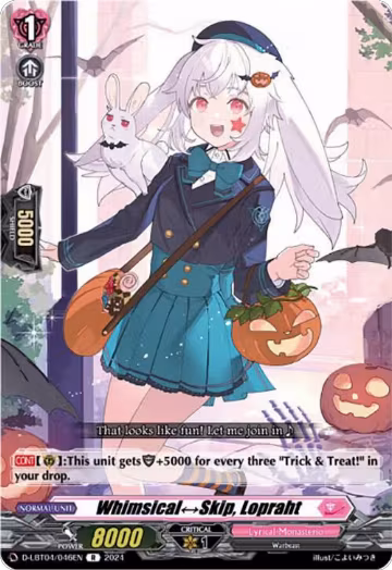 Whimsical Skip, Lopraht (D-LBT04/046EN), D-LBT04: Lyrical Monasterio ~Trick or Trick!~ — Vanguard card price