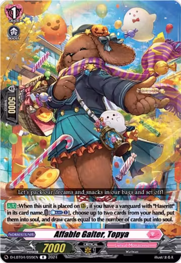 Affable Gaiter, Topya (D-LBT04/055EN), D-LBT04: Lyrical Monasterio ~Trick or Trick!~ — Vanguard card price