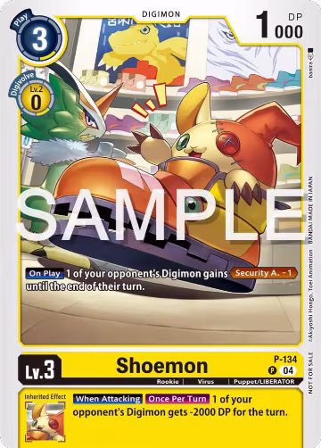 Shoemon (Digimon Liberator Promotion Pack) (P-134 P), Digimon Promotion Cards — Digimon card price