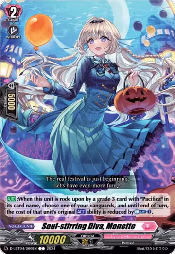 Soul-stirring Diva, Monette (D-LBT04/066EN), D-LBT04: Lyrical Monasterio ~Trick or Trick!~ — Vanguard card price