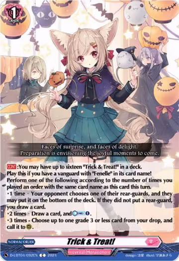 Trick & Treat! (D-LBT04/092EN) (D-LBT04/092EN), D-LBT04: Lyrical Monasterio ~Trick or Trick!~ — Vanguard card price