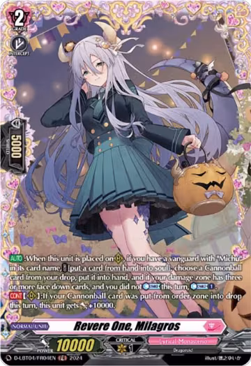 Revere One, Milagros (FR) (D-LBT04/FR04EN), D-LBT04: Lyrical Monasterio ~Trick or Trick!~ — Vanguard card price