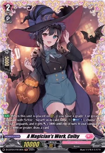 A Magician's Work, Colby (FR) (D-LBT04/FR10EN), D-LBT04: Lyrical Monasterio ~Trick or Trick!~ — Vanguard card price