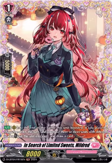 In Search of Limited Sweets, Mildred (FR) (D-LBT04/FR15EN), D-LBT04: Lyrical Monasterio ~Trick or Trick!~ — Vanguard card price