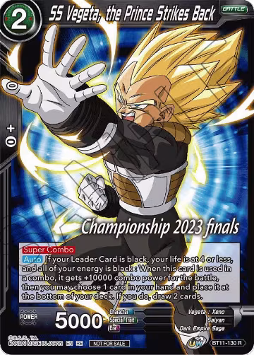 SS Vegeta, the Prince Strikes Back (2023 Championship Finals Celebration Pack) (BT11-130), Tournament Promotion Cards — DB Super card price
