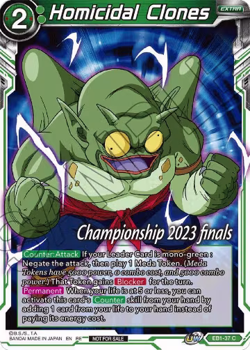 Homicidal Clones (2023 Championship Finals Celebration Pack) (EB1-37), Tournament Promotion Cards — DB Super card price