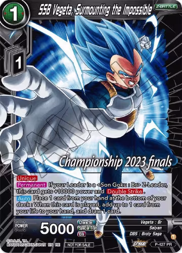 SSB Vegeta, Surmounting the Impossible (2023 Championship Finals Celebration Pack) (P-427), Tournament Promotion Cards — DB Super card price