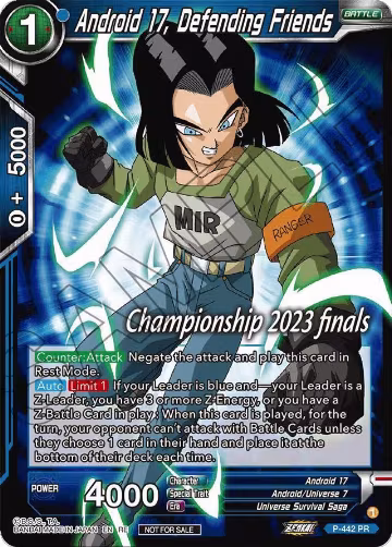 Android 17, Defending Friends (2023 Championship Finals Celebration Pack) (P-442), Tournament Promotion Cards — DB Super card price