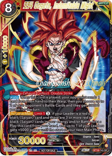 SS4 Gogeta, Indomitable Might (2023 Championship Finals Celebration Pack Deluxe Set) (BT18-143), Tournament Promotion Cards — DB Super card price